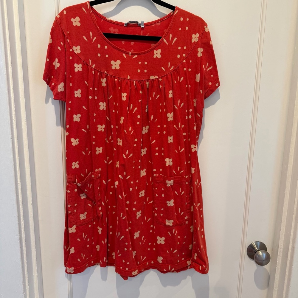 Marimekko Red & Cream Floral Shift Dress